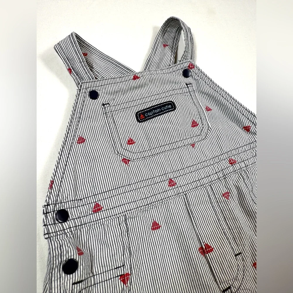 CARTER’S Baby Sailboat Stripe Overalls 18M Nautical Playful Cute‎ Outdoor